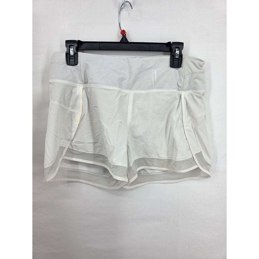 Calia by Carrie Underwood Womens White Mesh Trim Running Shorts Size Medium